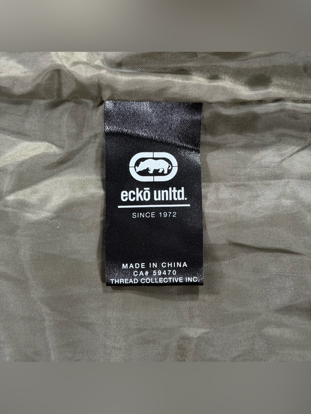 Ecko Unltd Mens Hooded Bomber Jacket Size XL Olive Green Full Zip Windbreaker - Picture 6 of 11